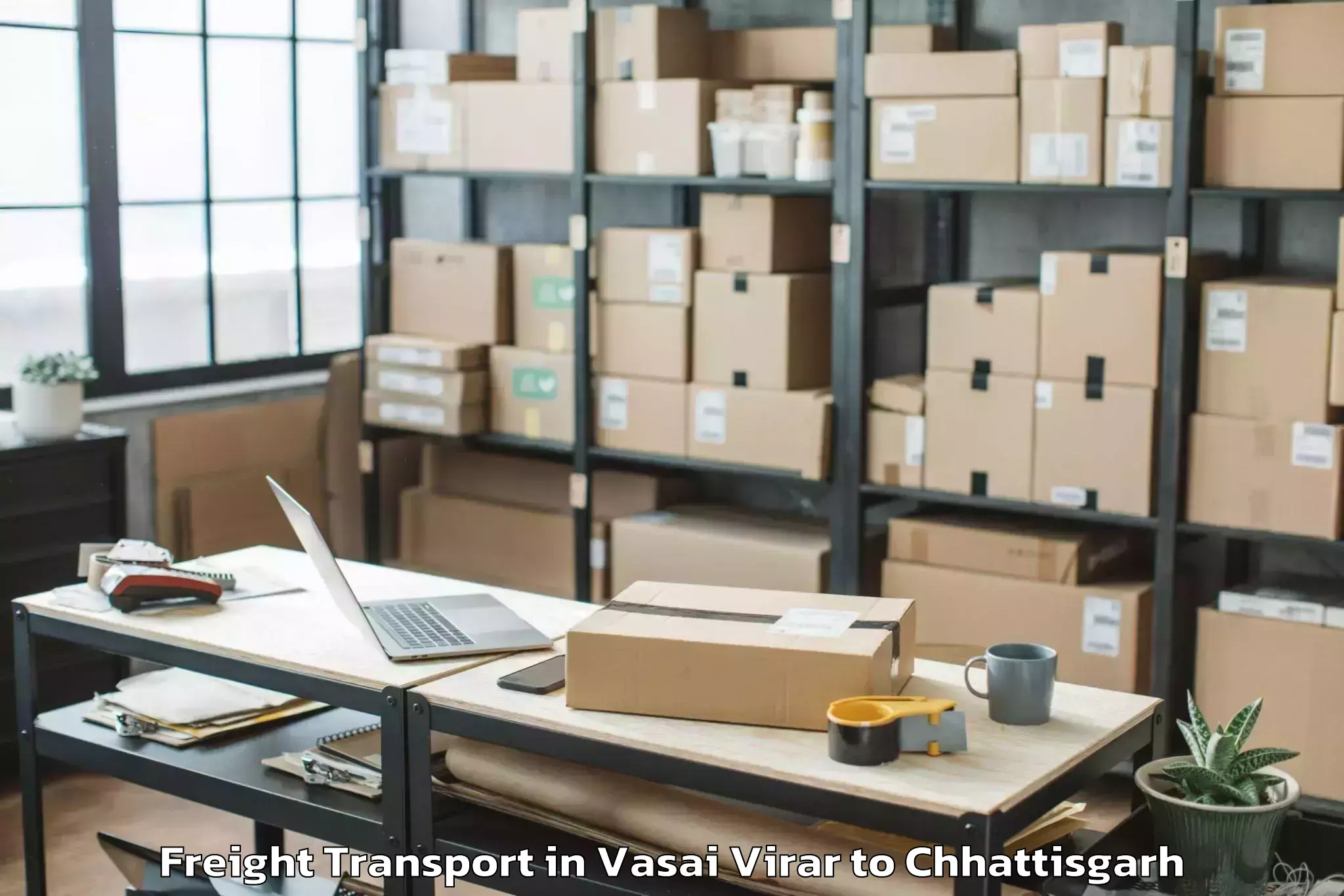 Trusted Vasai Virar to Manendragarh Freight Transport